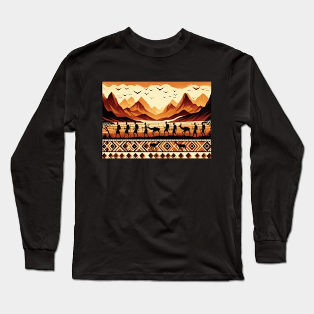 Tribal Patterns - Desert Long Sleeve T-Shirt by AnimeVision